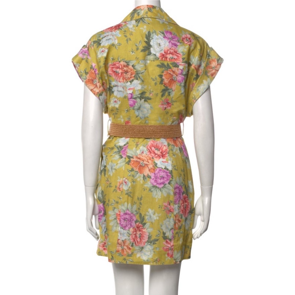 Zimmermann Belted Floral Linen Mustard Rose Mini Dress NWT - Picture 7 of 10